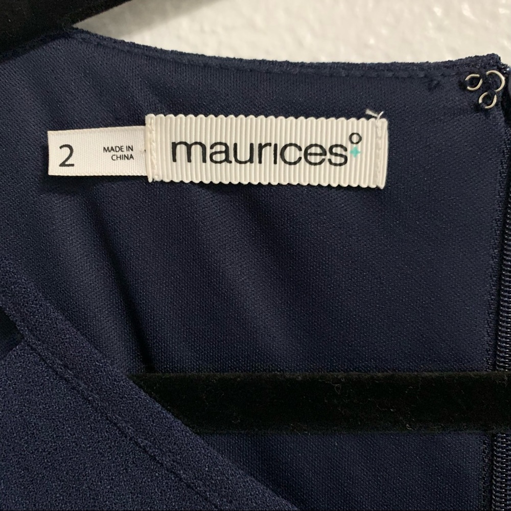 Maurices Navy Blue Pleated Sleeveless Dress - Picture 3 of 4